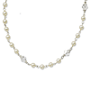 Silver-tone Cultura Glass Pearl Crystal Strand 15.5in Necklace