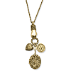 Brass-tone Locket and Charms 30in Necklace