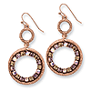 Copper-tone Purple Pink and Colorado Crystal Circle Dangle Earrings