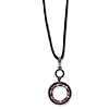 Black-plated Pink and Purple Circle 16in Satin Cord Necklace 
