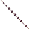 Rose-tone Purple Crystal Bead 16in Necklace