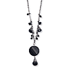Black-plated Black Crystal Drop 16in Necklace