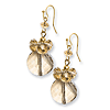 Gold-tone Light Colorado Crystal Dangle French Wire Earrings