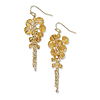 Gold-tone Light Colorado Champagne Glass Bead Dangle Earrings