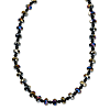 Black-plated Aurora Borealis Black Crystal 16in Necklace