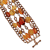 Copper-tone Multicolor Crystal 7.25in Bracelet