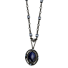 Black-plated Light and Dark Blue Crystal 16in Necklace