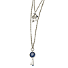 1928 Silver-tone Sodalite and Blue Crystal Keys Necklace