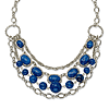 Silver-tone Blue Beads 16in Necklace