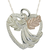 Black Hills Gold Angel Heart Necklace - Sterling Silver 