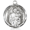 Sterling Silver St Joseph Disc Medal 1in