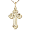Gold Filled 7/8in IC XC NIKA Orthodox Cross & 18in Chain