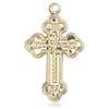14k Yellow Gold IC XC NIKA Orthodox Cross 7/8in