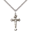 Sterling Silver Budded INRI Crucifix Necklace
