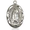 Sterling Silver Nuestra Senora de Guadalupe Medal 1in