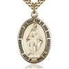 Gold Filled Sterling Silver 1in Miraculous Medal & 24in Chain