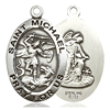 Sterling Silver 1in St Michael Pray For Us Medal