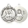 Sterling Silver Round Scapular Medal 3/4in