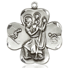 Sterling Silver 1in St Christopher Clover Medal