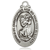 Sterling Silver 1 1/8in Behold St Christopher Medal