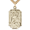 Gold Filled Sterling Silver Men's St Christopher Be My Guide Necklace