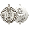 Sterling Silver Our Lady of Guadalupe Medal  1 1/4in