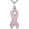 Sterling Silver Cancer Awareness Pink Ribbon Necklace
