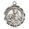 Sterling Silver Round St Camillus Medal 3/4in