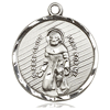 Sterling Silver Round St Peregrine Medal 7/8in