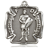 Sterling Silver Fire Department St Florian Medal 1 1/8in 