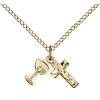 Gold Filled Sterling Silver Chalice and Crucifix Necklace