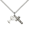 Sterling Silver Chalice and Crucifix Necklace