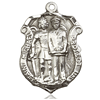 Sterling Silver 1 1/4in St Michael Police Shield Medal