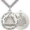 Sterling Silver Men's Recovery Coin Medal Necklace