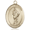 Gold Filled 1in Oval St Florian Medal