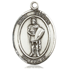 Sterling Silver Oval St Florian Medal 1in