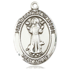Sterling Silver Oval St Francis Medal 1in