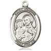 Sterling Silver Oval St Joseph Medal 1in