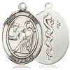 Sterling Silver Oval St Luke the Apostle & Doctor Medal 1in