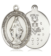 Sterling Silver Men's Oval Miraculous Medal 1in