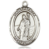 Sterling Silver Oval St Patrick Medal 1in