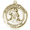 14k Yellow Gold My Guardian Angel Medal 7/8in