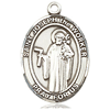 Sterling Silver Oval St Joseph the Worker Medal 1in