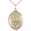Gold Filled 3/4in St George Medal & 18in Chain