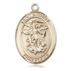 Gold Filled 3/4in Oval St Michael Medal