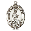 Sterling Silver Oval Our Lady of Fatima Medal 3/4in