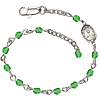Silver-plated Brass Scapular Medal Rosary Bracelet With Peridot Crystal Beads