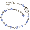 Silver-plated Brass Scapular Medal Rosary Bracelet With Sapphire Crystal Beads