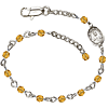 Silver-plated Brass Scapular Medal Rosary Bracelet With Topaz Crystal Beads