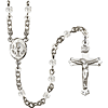 Silver-plated Brass Clear Austrian Crystal Chalice Rosary